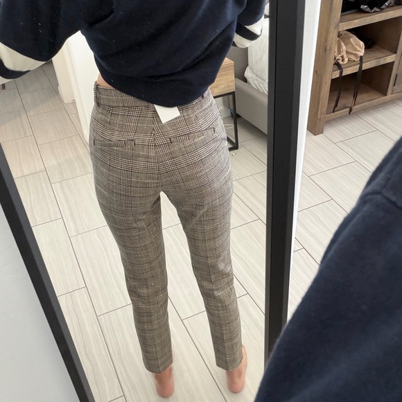 Tailored Plaid womens Dress Pants - Brown Glen Check - Picture 2 of 3